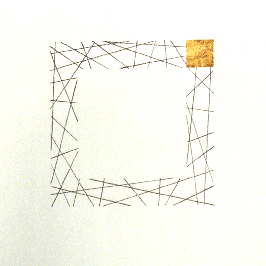 Zeichnung Bleistift und Blattgold 24kt auf Büttenpapier